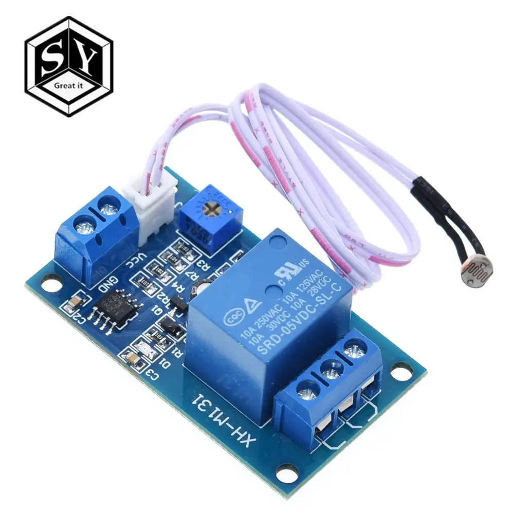 

XH-M131 DC 5V / 12V Light Control Switch Photoresistor Relay Module Detection Sensor 10A brightness Automatic Control Module