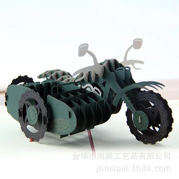 

Factory direct military motorcycle 3D stereo hollow paper cards business gift card creative customization