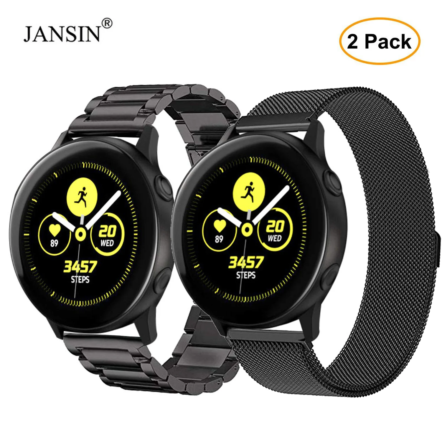 

Watch strap For Samsung Galaxy Watch Active Stainless Steel Metal Band+Milanese Loop Bracelet Strap For Galaxy Watch Active 40mm