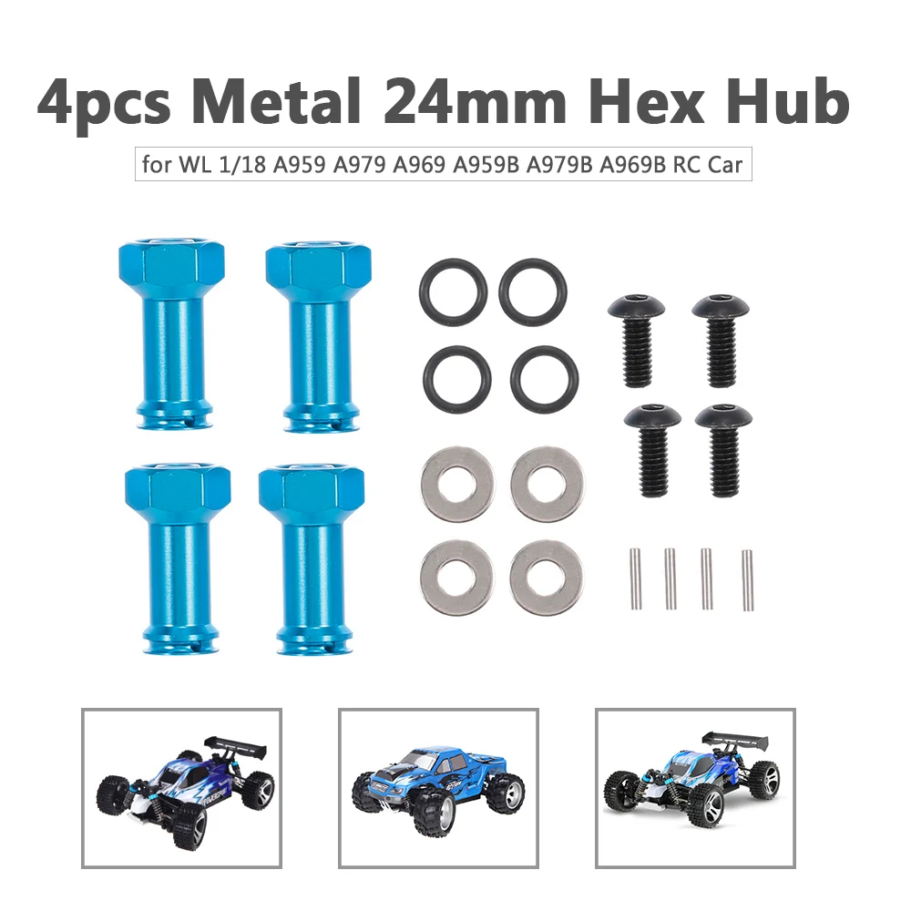 4 шт. 24 мм удлинитель с шестигранным удлинителем для WLtoys 1/18 A959 A979 A969 A959B A979B A969B RC