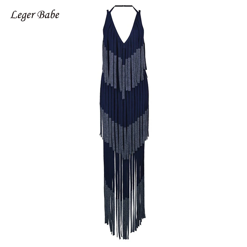 Женское длинное Бандажное платье Leger Babe Подиумные наряды на бретельках с