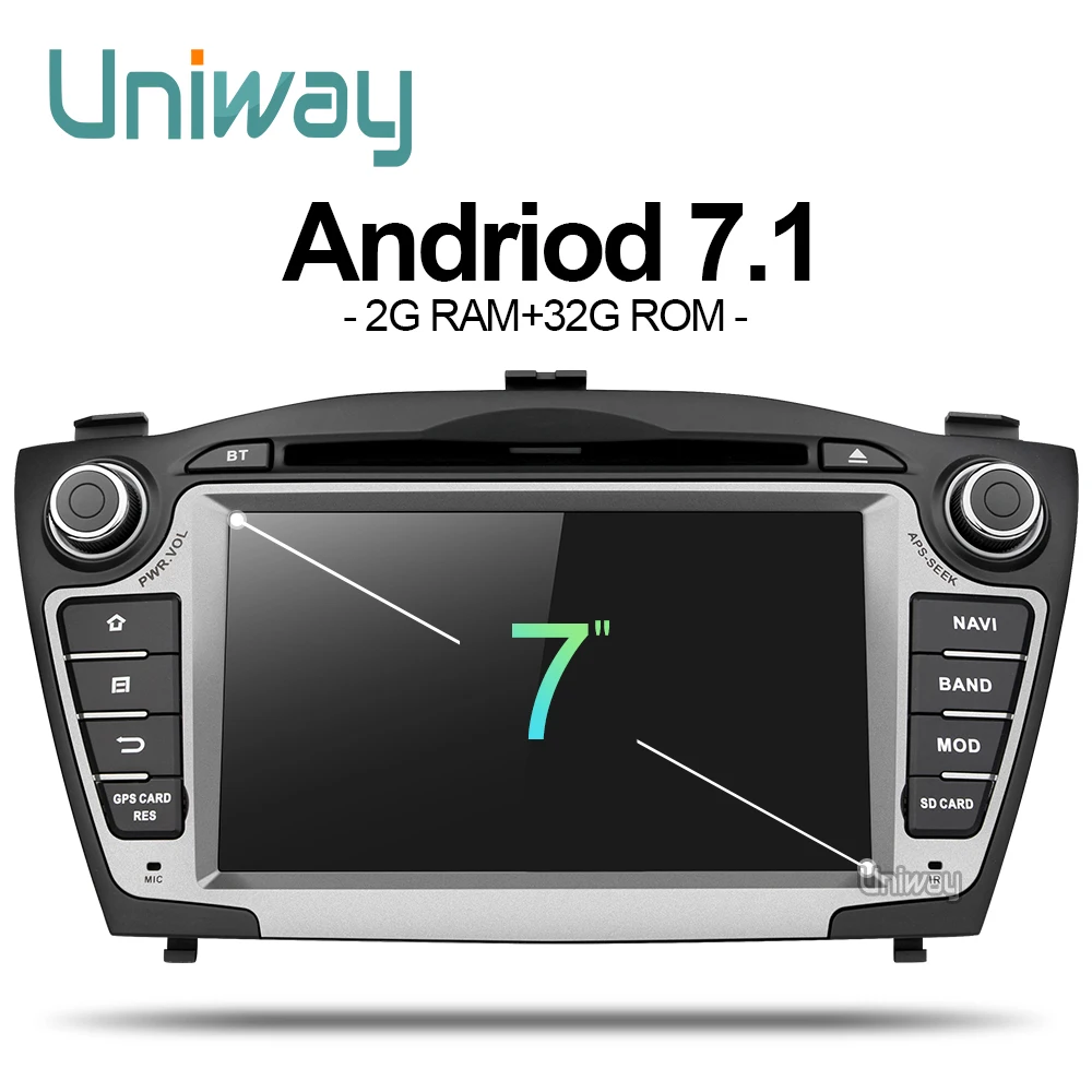 uniway ZIX357071 android 7 1 car dvd player gps for Hyundai IX35 Tucson 2009 2010 2011