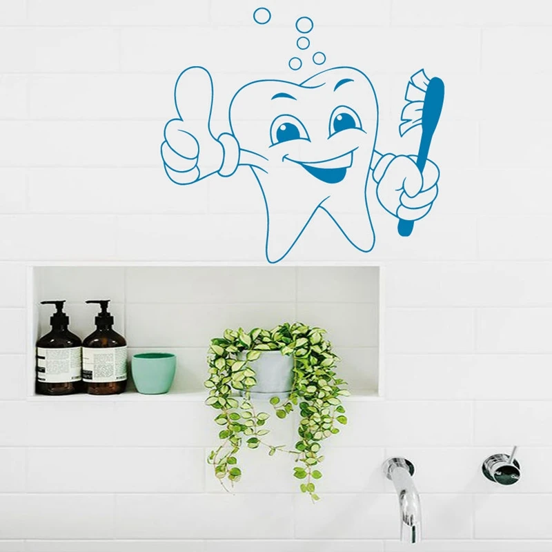 DCTAL Tooth Teeth Sticker Dentist Decal The Tooth Fairy Poster Vinyl Art Wall Decals Pegatina Decor Mural Teeth Sticker