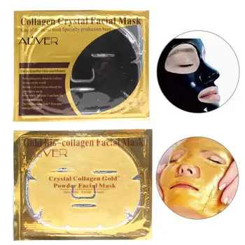 

Collagen Crystal Powder Gold Black Face Mask Moisturizing Hydrating Anti Wrinkle Whitening Anti-aging Facial Mask Skin Care