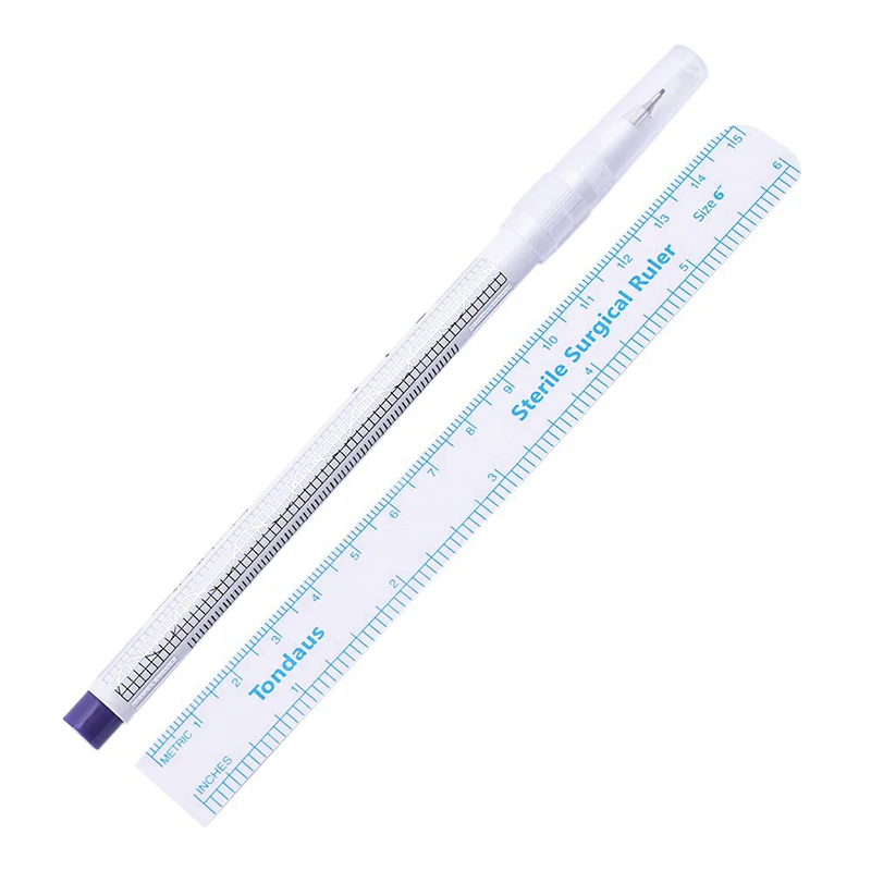

ATOMUS Surgical Skin Eyebrow Marker Tattoo Pen With Measure Ruler Disposition Positioning Point Line Scribe Tatto Accessories