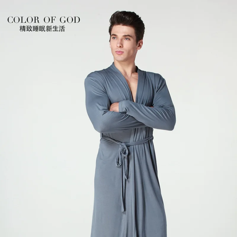

New Plus Size men Casual Breathable Soft Modal Bath Robes lounge Homewear Sleep Robe Set Men's Bathrobe sets M18302