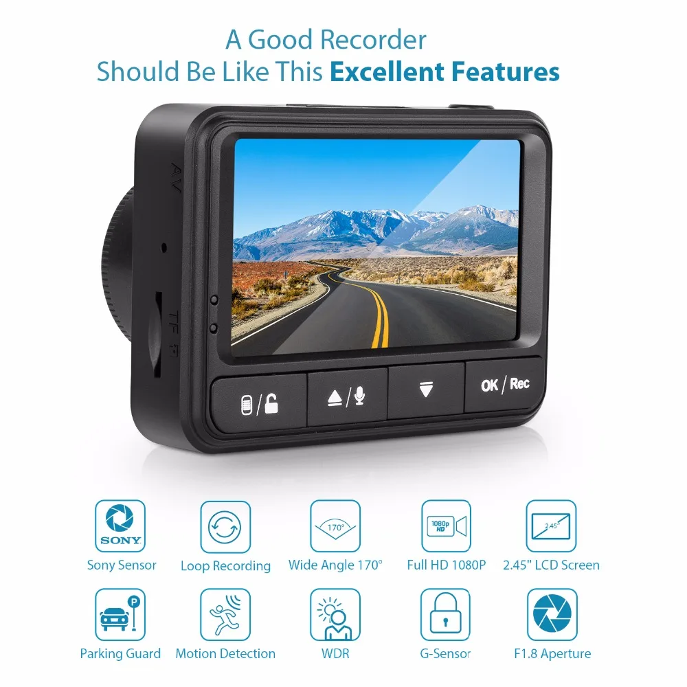Новый Автомобильный dvr Dash Cam FHD 1080P автомобильный видеомагнитофон на 30 кадров в