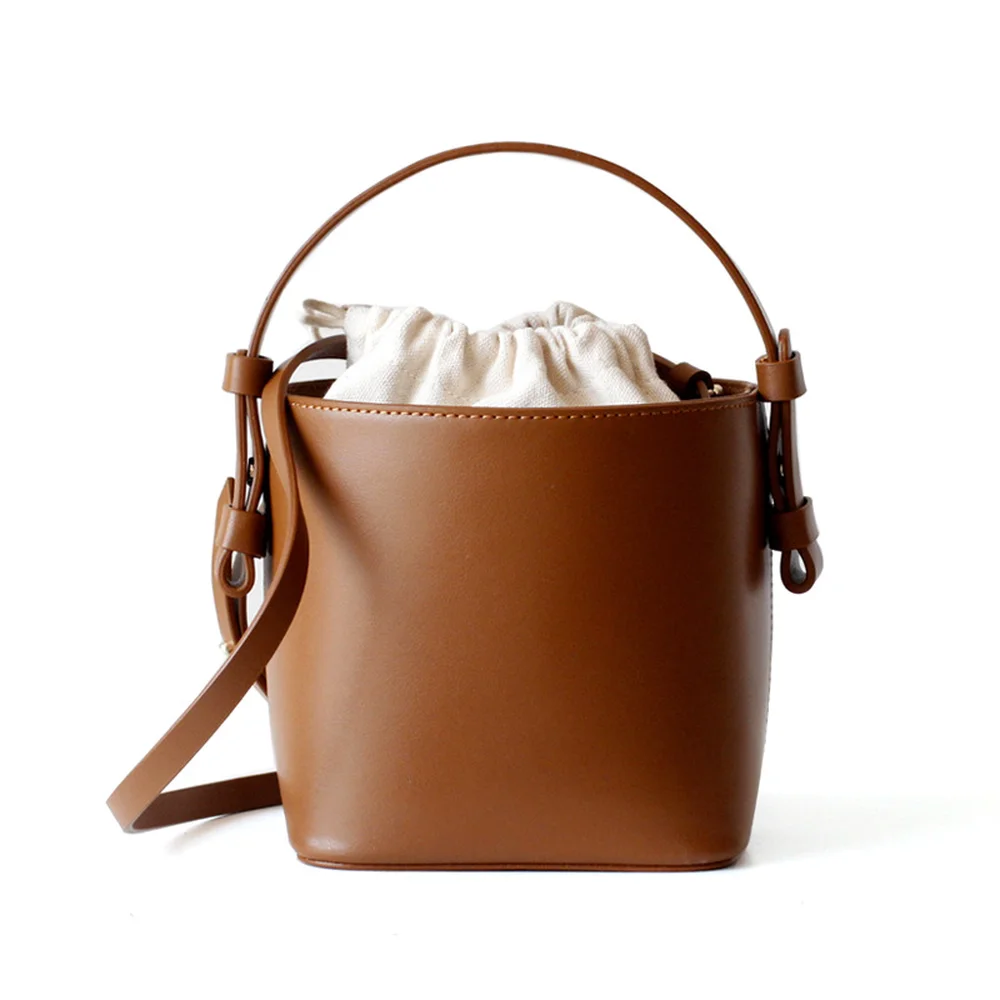 

2018 Summer New Vintage Buckets Fashion Single Shoulder Soft Solid Messenger Elegant Leisure Minimalism Style Canvas