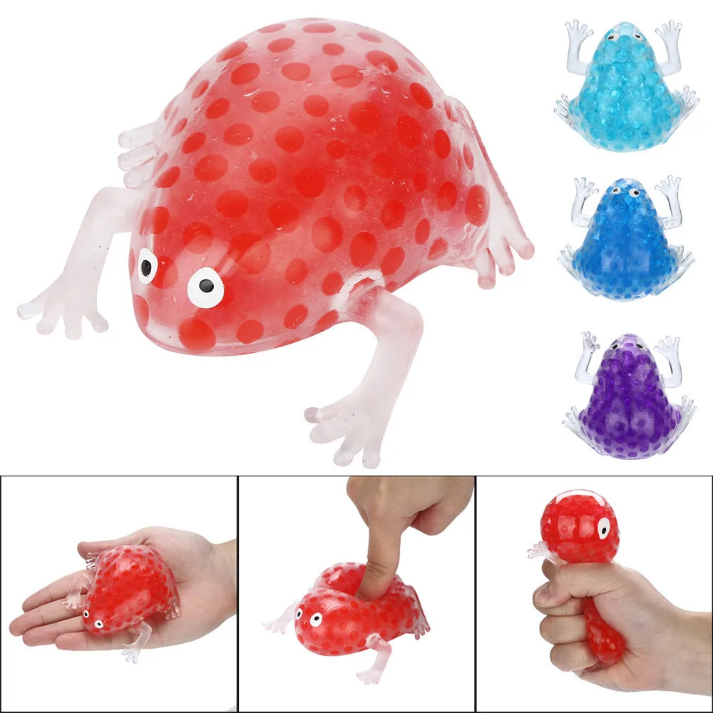 8cm Decompression toys Spongy Bead Stress Ball Sticky Squeeze FrogsSquishies Stress Relief Toy Gift anti-stress squash