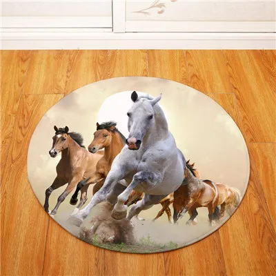 Лошадь круглый Tapete для гостиной, спальни, домашний декоративный ковер, ковер для детей, мягкий игровой коврик - Цвет: 4