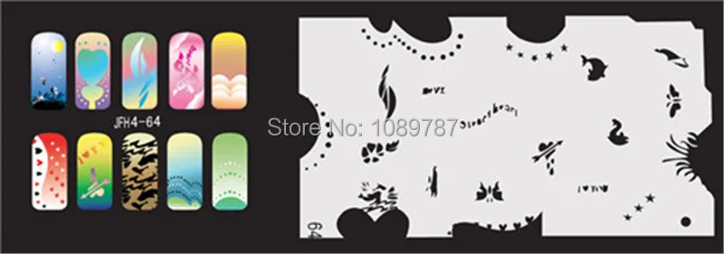 Многоразовый Аэрограф для дизайна ногтей трафарет 320 дизайнов-20 шаблонных листов набор 4