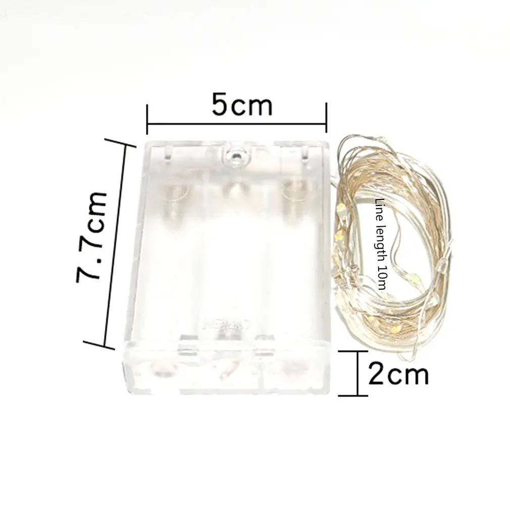 100 светодиодов 3 * AA батарея Micro Rice Серебристая проволока сказочные гирлянды вечерние белые/RGB гирлянды