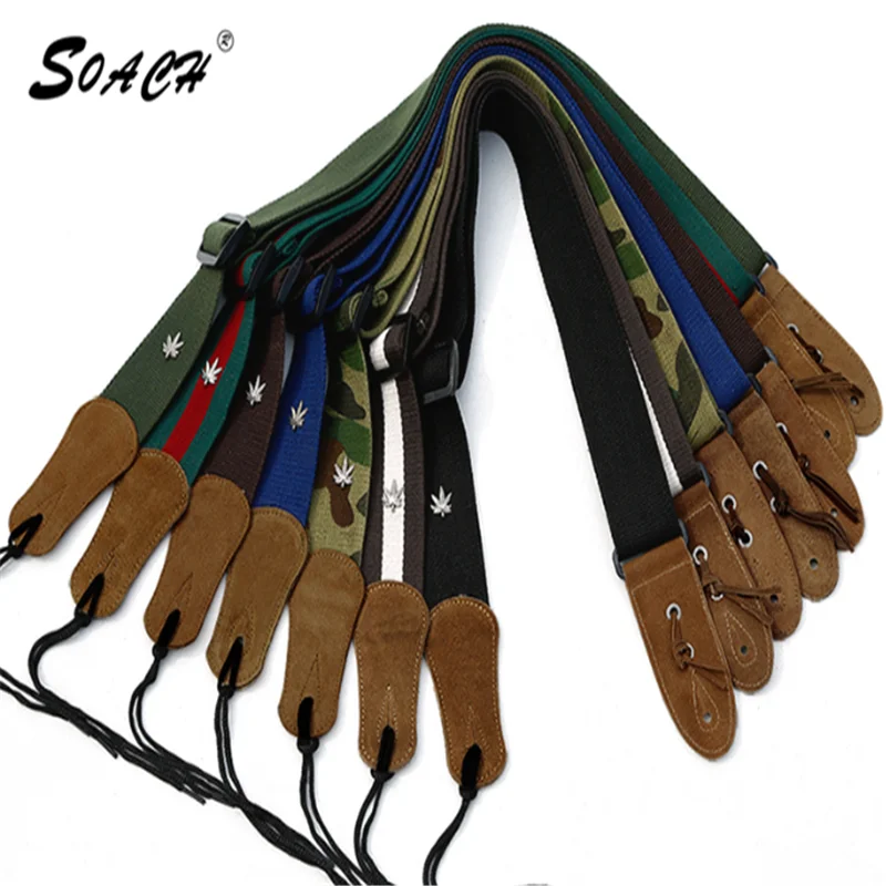 

SOACH 2017 Nylon guitar straps Acoustic Bass guitar Accessories 7 color high quality guitarra straps