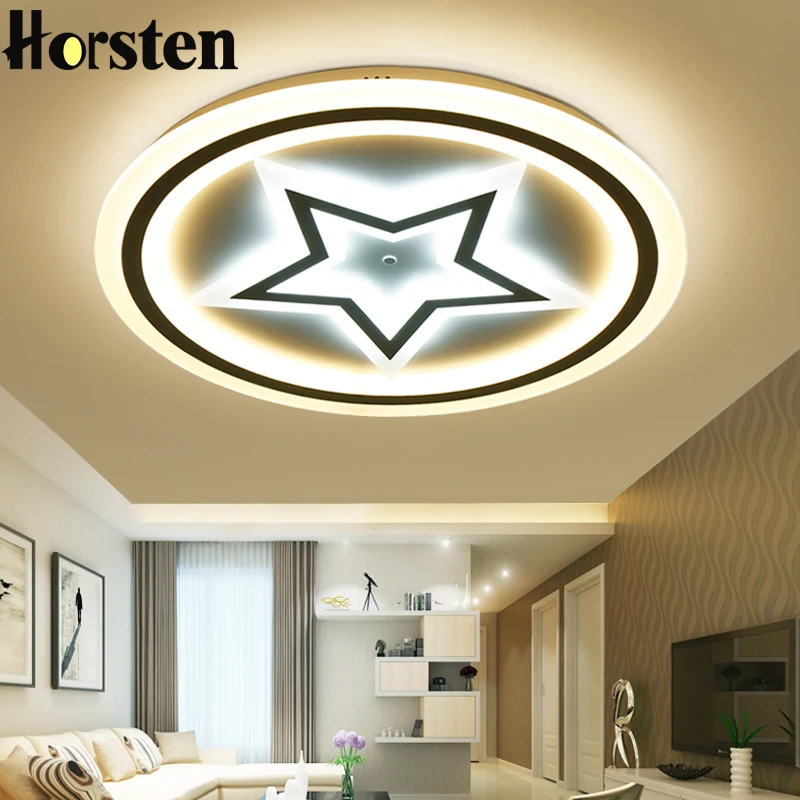

Modern Acrylic LED Ceiling Lights For Living Room Bedroom 50cm 60cm 80cm Simple Star Design Ceiling Lamp With Remote Control