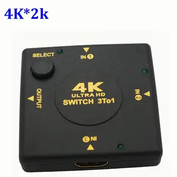 

4K * 2K hdmi V 1.4 3 Port 1080P Video HDMI Switch Switcher Splitter IR Remote For HDTV PS3 DVD PromotionHot * 500pcs/lot