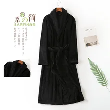 Фланелевые банные халаты больших размеров для женщин и мужчин, зимний халат оверсайз, ночная рубашка, теплая Роскошная Осенняя ночная рубашка из кораллового флиса