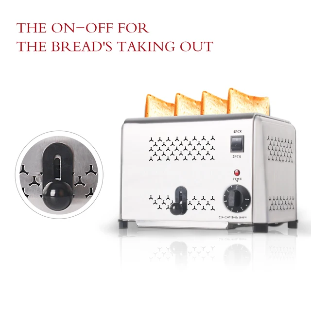 ITOP Stainless Steel 4 Slices Toaster Machine Breakfast spit driver Breakfast Machine baking bread maker sandwich heater 5