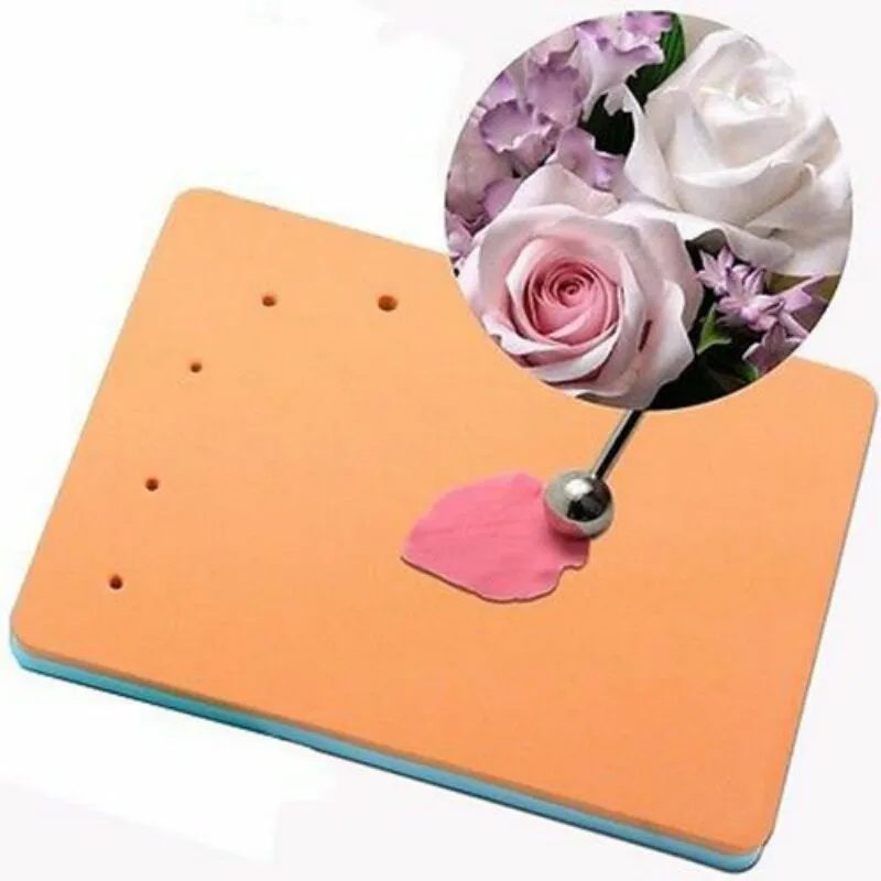 2Pcs Fondant Cake Foam Pad Sponge Sugarcraft Mat Flower Modelling Tools Decor