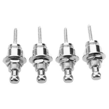 

New 4 pcs Silver Skidproof Chrome Round Head Strap Lock for Guitar Bass Electric