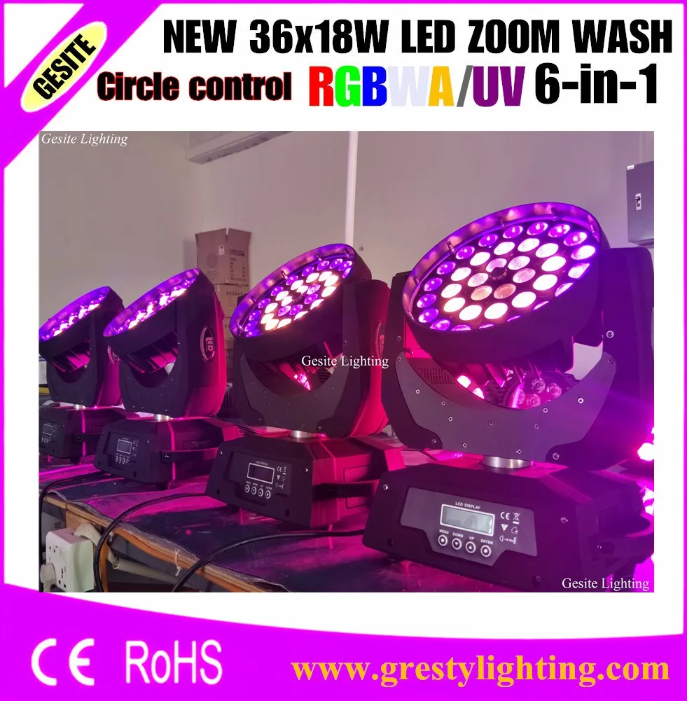 1 шт. освещение rgbwa + uv 36x18w 6in1 led moving head wash light lyre zoom|lyre zoom|led movingwash |