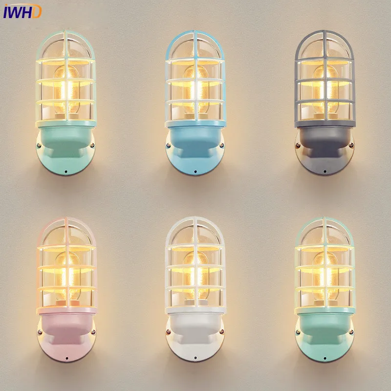 Conduziu a Luz de Parede ao ar Parede ao ar Wandlamp Nordic Livre Iluminação Sombra Vidro Lâmpada Pátio Varanda Luzes Buiten Verlichting