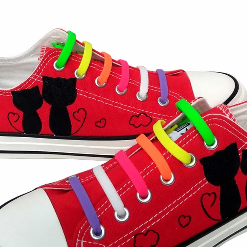  JUP3 Packs 48 Roots Lace Elastic Shoe Laces Sneaker Women Men Silicone Laces Silicone Shoelaces All Sneakers Fit Strap Shoelace