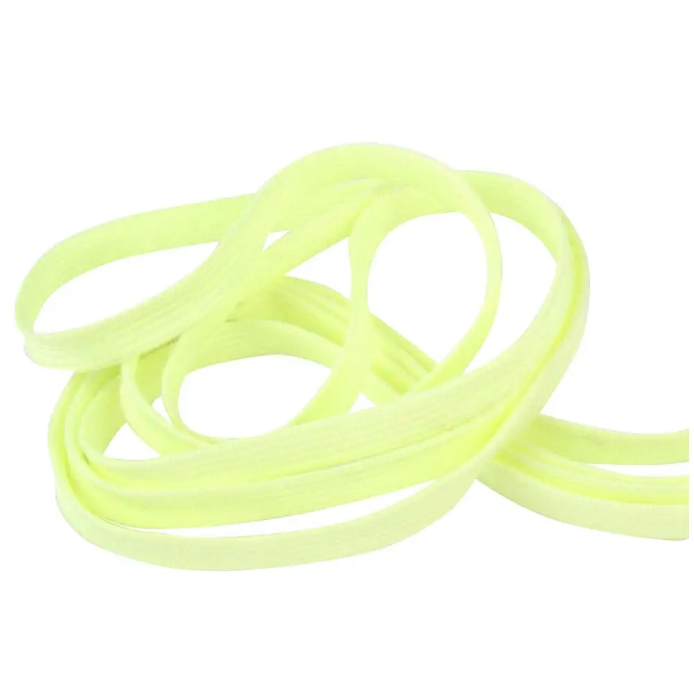 luminous shoelace glow in the dark color fluorescent shoelace Athletic Sport flat shoe laces - Цвет: yellow