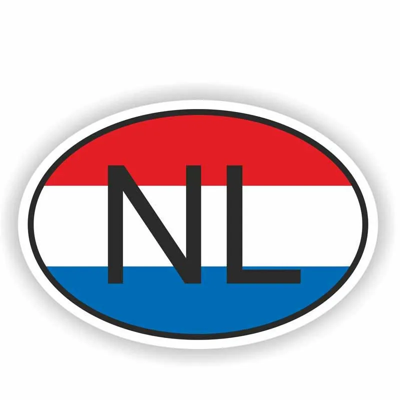 

16.9CM*11.4CM Car Bike NL NETHERLANDS COUNTRY CODE Personality Car Sticker Decal PVC 6-0196