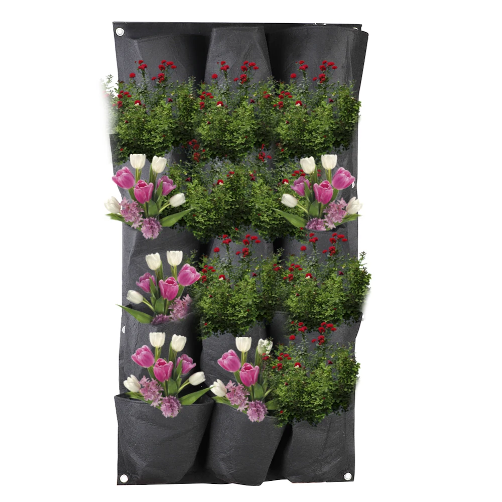 15 карманов вертикальный мешок для выращивания настенный посадочный горшок садовый настенный органайзер зеленый мешок для выращивания овощей для гостиной садовый мешок для растений