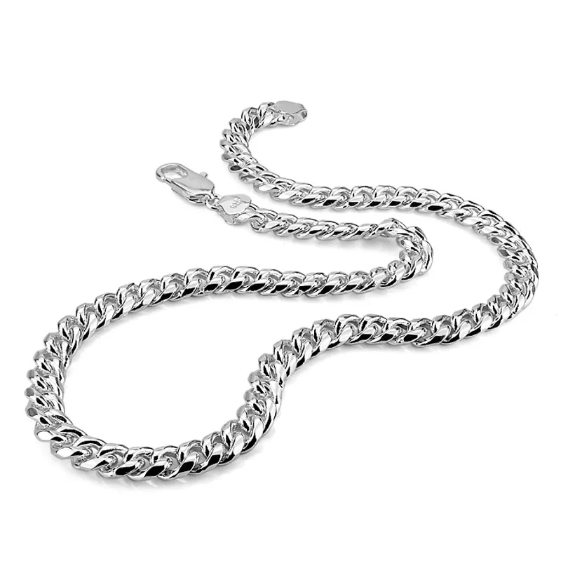 Wholesale men solid 925 silver pendant necklace.Real solid thick 100