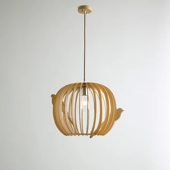 

Pendant Lights Japanese Wood Bird Cage Nordic Bamboo Pendant Lamp Restaurant Art Dining Room Living Room Home Lighting PA0231