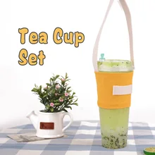 Сумка воды бутылка для молока мультфильм холст чашка сумка удобный подарок мешок для напитков Кофе путешествия чехол для чашек Кухонный чай шатающийся стакан