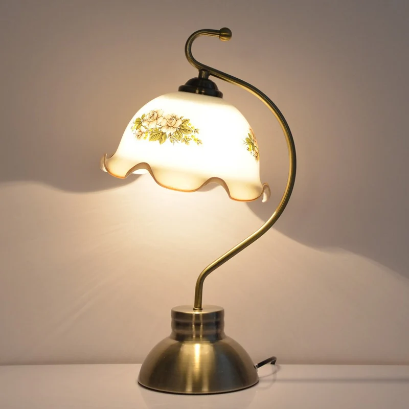

Loft Vintage Glass Reading Table Light Bedroom Reading Lamp For Cafe Bar Hotel