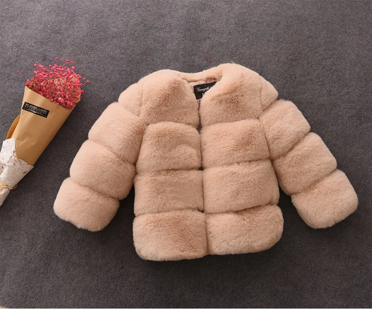 Winter Girls faux fur Coats fashion Children winter Jackets for girls clothes Kids Outerwear fur Jackets warm princess coat