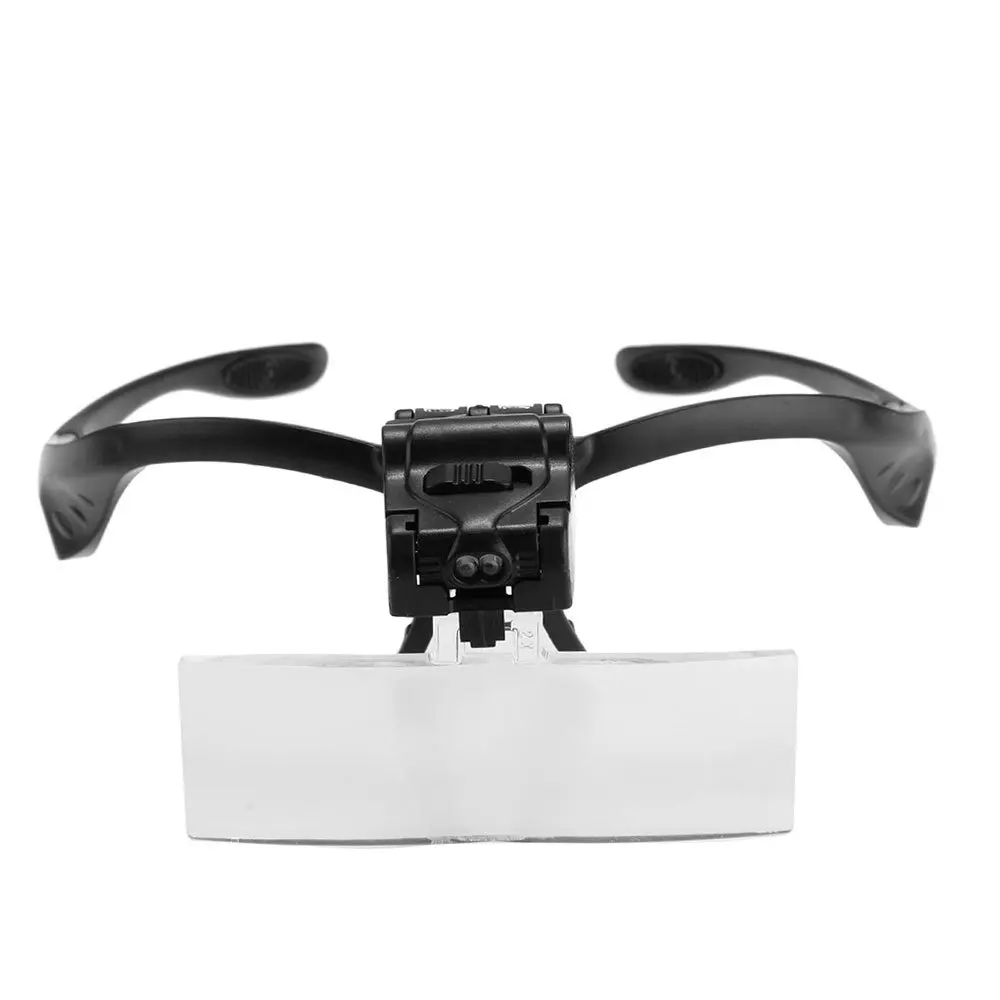 

SOSW-Loupes Glasses Magnifying Glass with 2 LEDs 5 Lens Magnification Repair