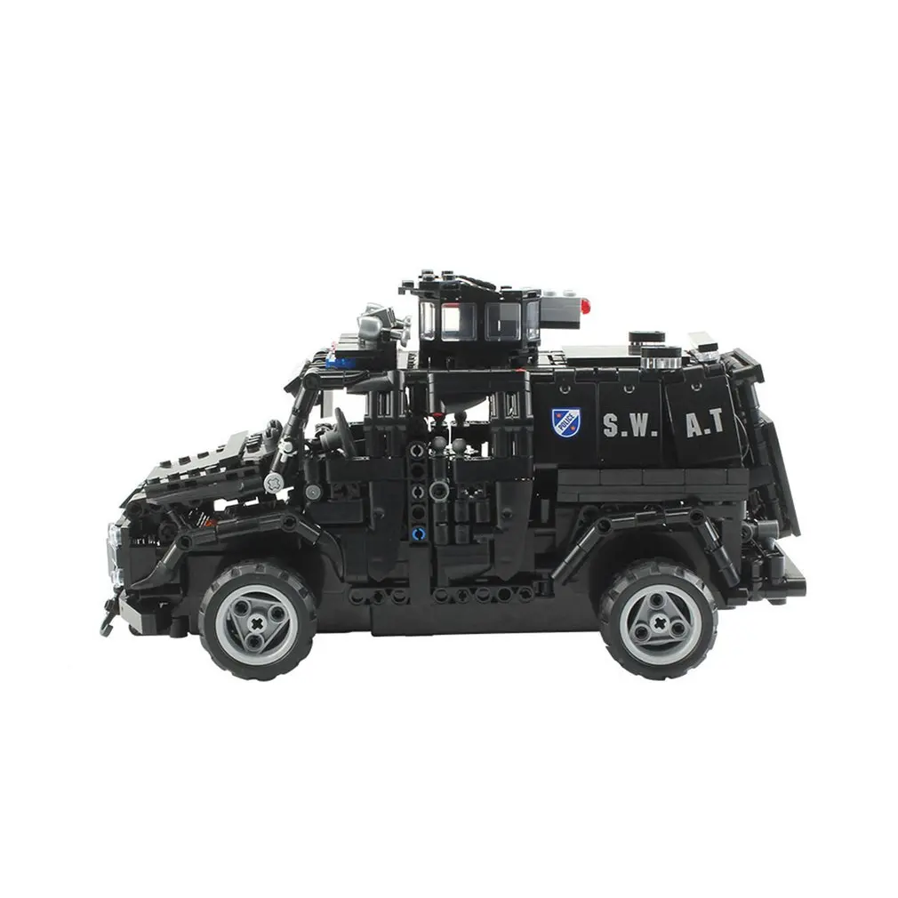 828 шт. модель строительные блоки взрывозащищенный полицейский штурмовой автомобиль детские пластиковые игрушки для детей подарок строительные блоки кирпичи