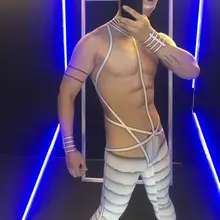 Сексуальная мужская сцена Gogo ложная перспектива 3d мышцы живота сексуальная стальная труба Gigolo играя вечерние танцевальные команды шоу комбинезоны