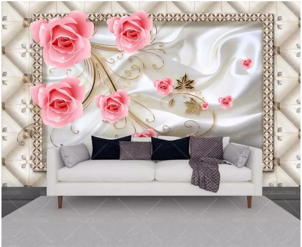 

3d photo wallpaper custom mural European Rose vine frame background wall Home decoration living room wallpaper for walls 3 d