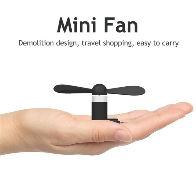 BinFul Mini Portable Cool Micro USB Fan Mobile Phone USB Gadget Tester For iphone 5 5s 6 6s 7plus 8 X XR XS for Android phone 3