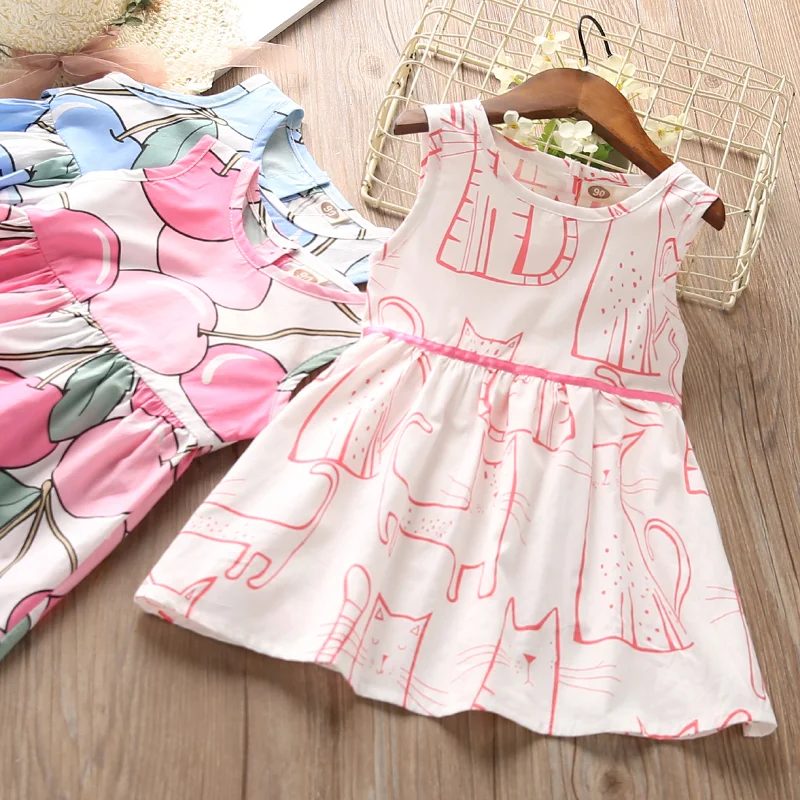 Vidmid детский платье для девочек платье принцессы хлопковая одежда для малышей; платья для девочек; летняя детская одежда с короткими рукавами платье для девочек es 7071 01