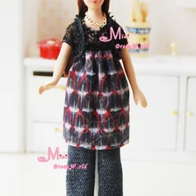 Кукла Длинные прямые волосы девушка фарфор 1/12 миниатюрный кукольный домик