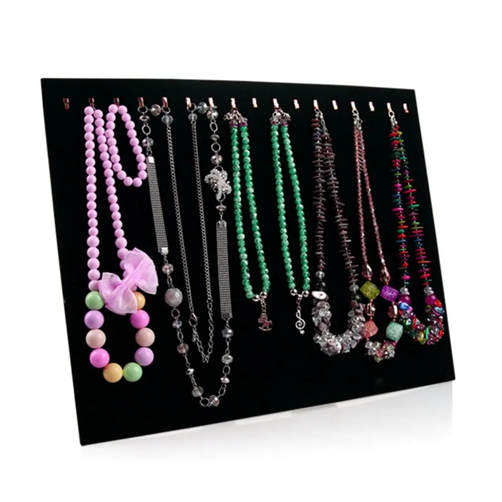 Black Velvet Bracelet Necklace Jewelry Storage Rack Pendant Chain Show