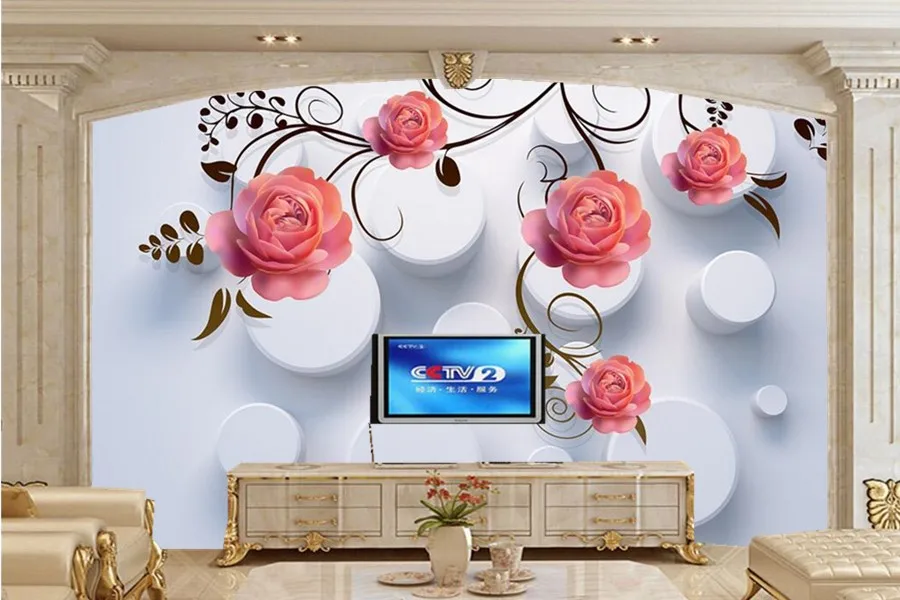 

Custom mural papel de parede,Simple pattern of roses wallpaper,hotel living room bedroom TV sofa wall wallpaper for walls 3d
