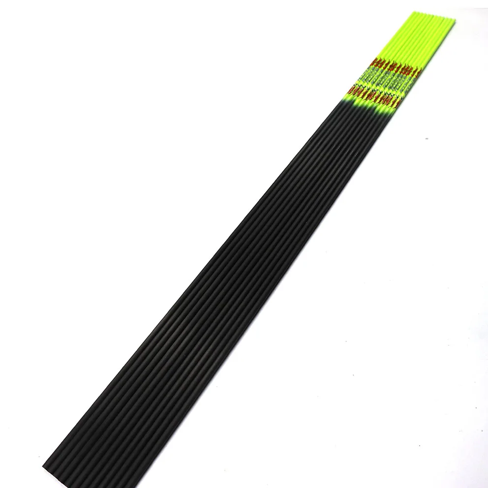 Günstig 2019 neue 31 zoll Wirbelsäule 400 500 600 700 800 900 1000 Reinem Kohlenstoff pfeil Welle ID 4,2mm Pfeil schlauch Leuchtstoff Gelb Für Pfeil DIY