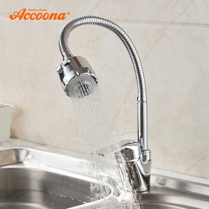 Accoona سبائك الزنك المطبخ صنبور أنبوب 3 أنواع من طريقة المياه أنبوب مخرج صنبور حوض السباكة الأجهزة النحاس صنابير حوض A4868