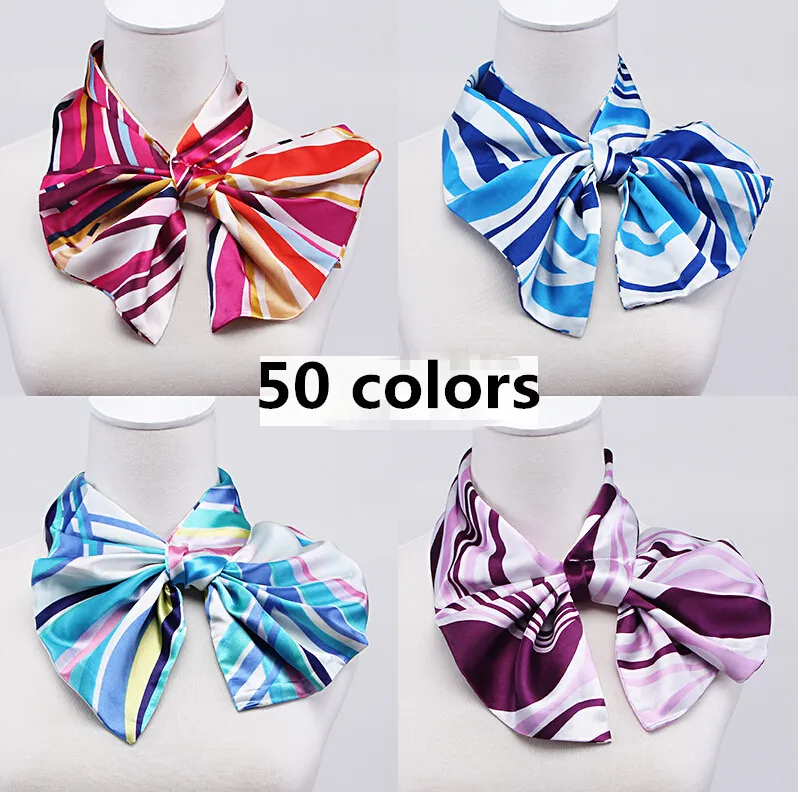 

women's fashion Variety magic silk scarf work uniforms wear scarf lady's hotel bank office work silk scarf satin scarf