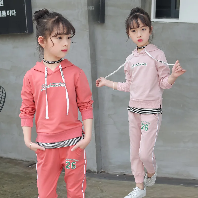 Girls Autumn Sweater Set Korean Childrens Clothing Sports Two-Piece