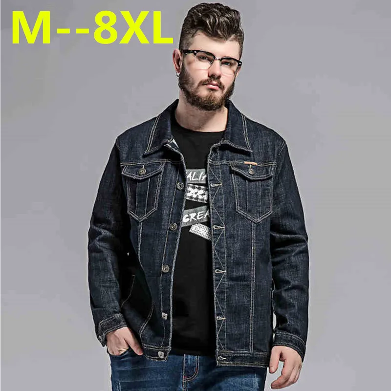 Плюс размер 10XL 9XL 8XL 7XL 6XL 5XL Новинка 2017 года Мужская джинсовая куртка пальто