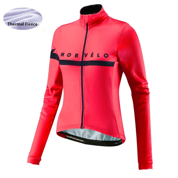 Morvelo women Winter Thermal Fleece long sleeve cycling jersey Windproof bike jersey bicycle waterproof coat ropa ciclismo - Цвет: as picture