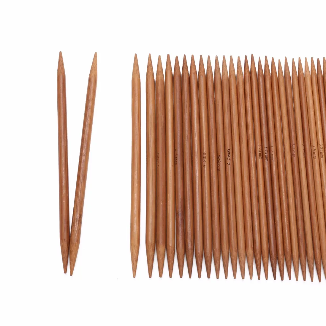 55pcs Double Pointed Knitting Needles 11 Sizes 13cm Carbonized Bamboo Set DIY Sewing Accessories for Weaving Scarf | Дом и сад